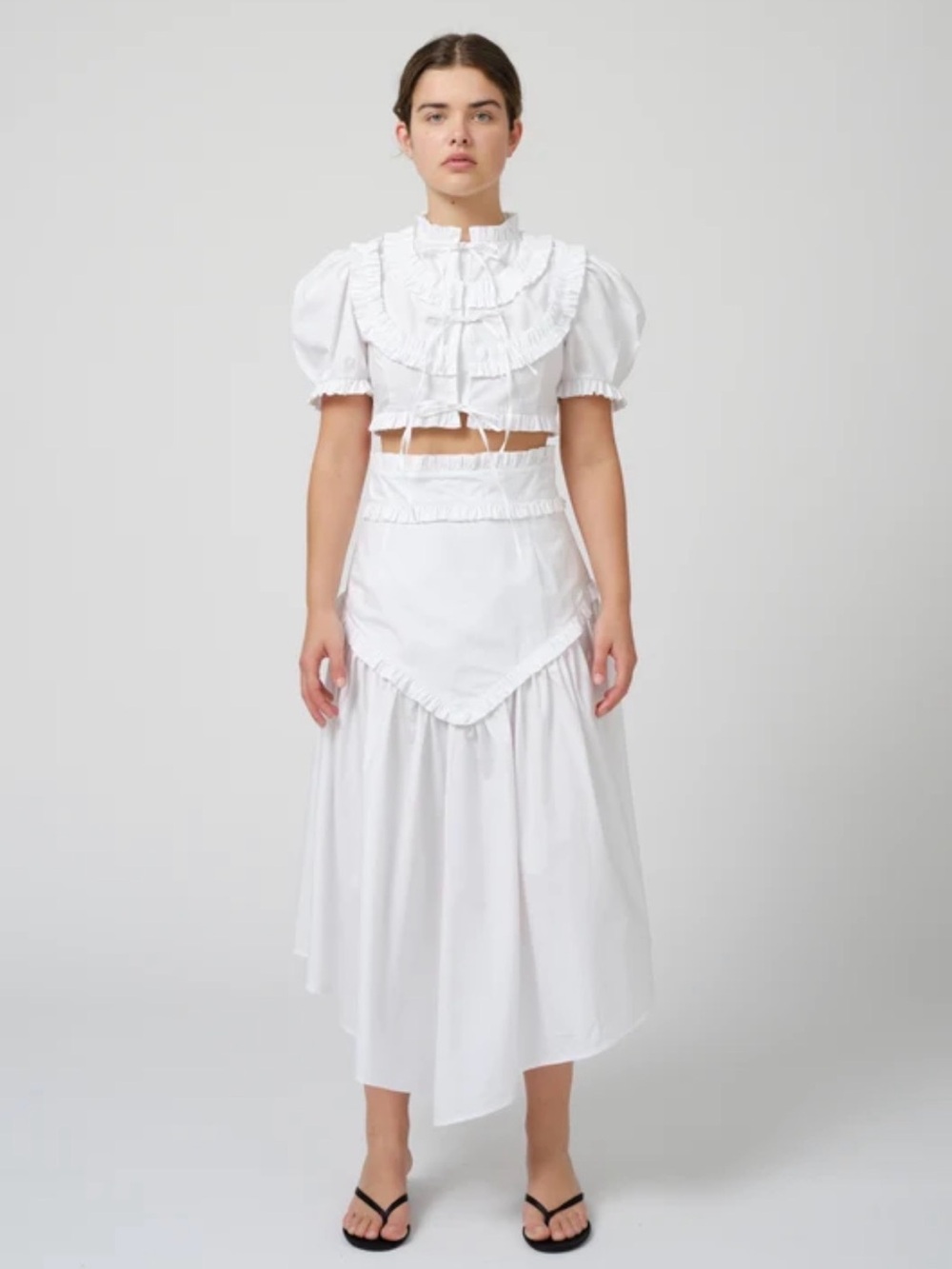 Naya Rei Margo Asymmetrical Midi Skirt 10 Fairycore Coquette Ruffle Contemporary